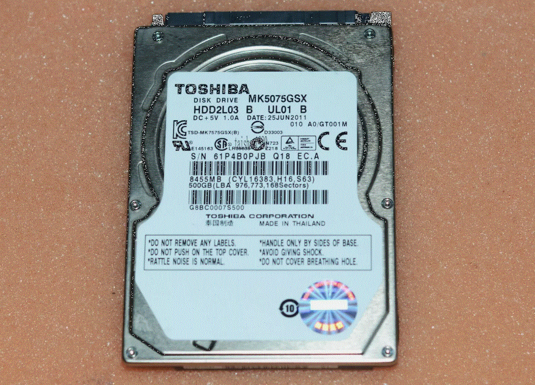Toshiba MK5075GSX SATA 500GB 2.5'' 5400RPM HDD