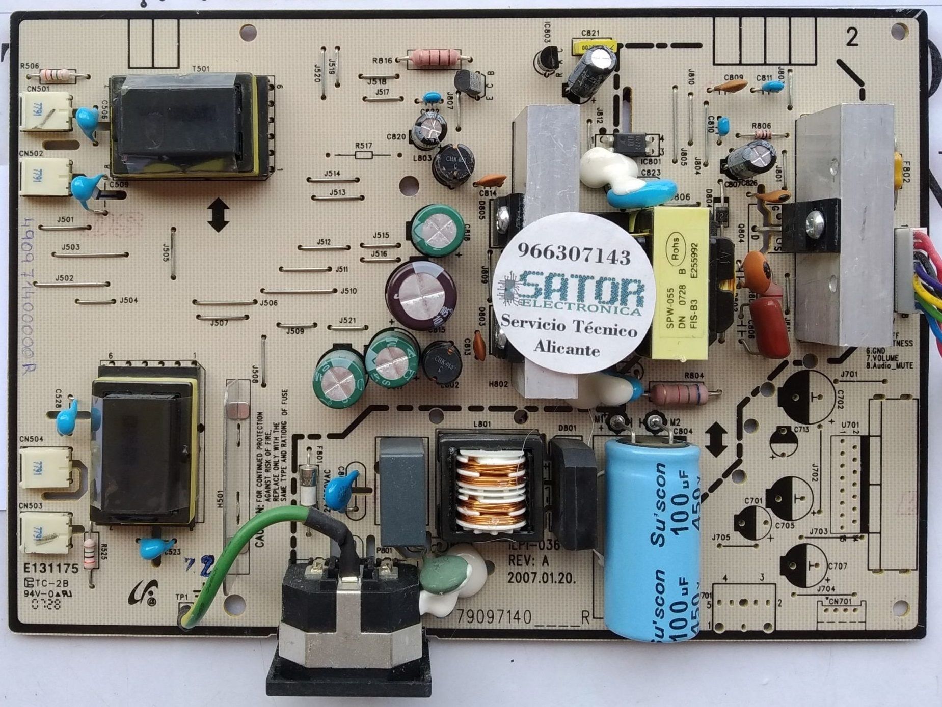 SAMSUNG SYNCMASTER 920NW LCD POWER BOARD ILPI 036 79097140