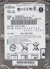 TOSHIBA IDE 20GB MHS2020AT 2.5'' 4200RPM HDD