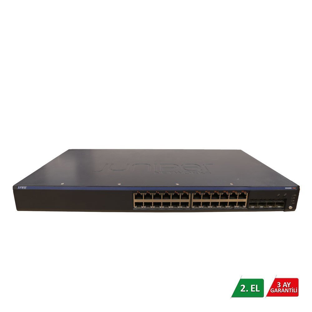 Juniper EX2200 24 Port Gigabit POE Yönetilebilir Switch 2.El (EX2200-24P-4G)