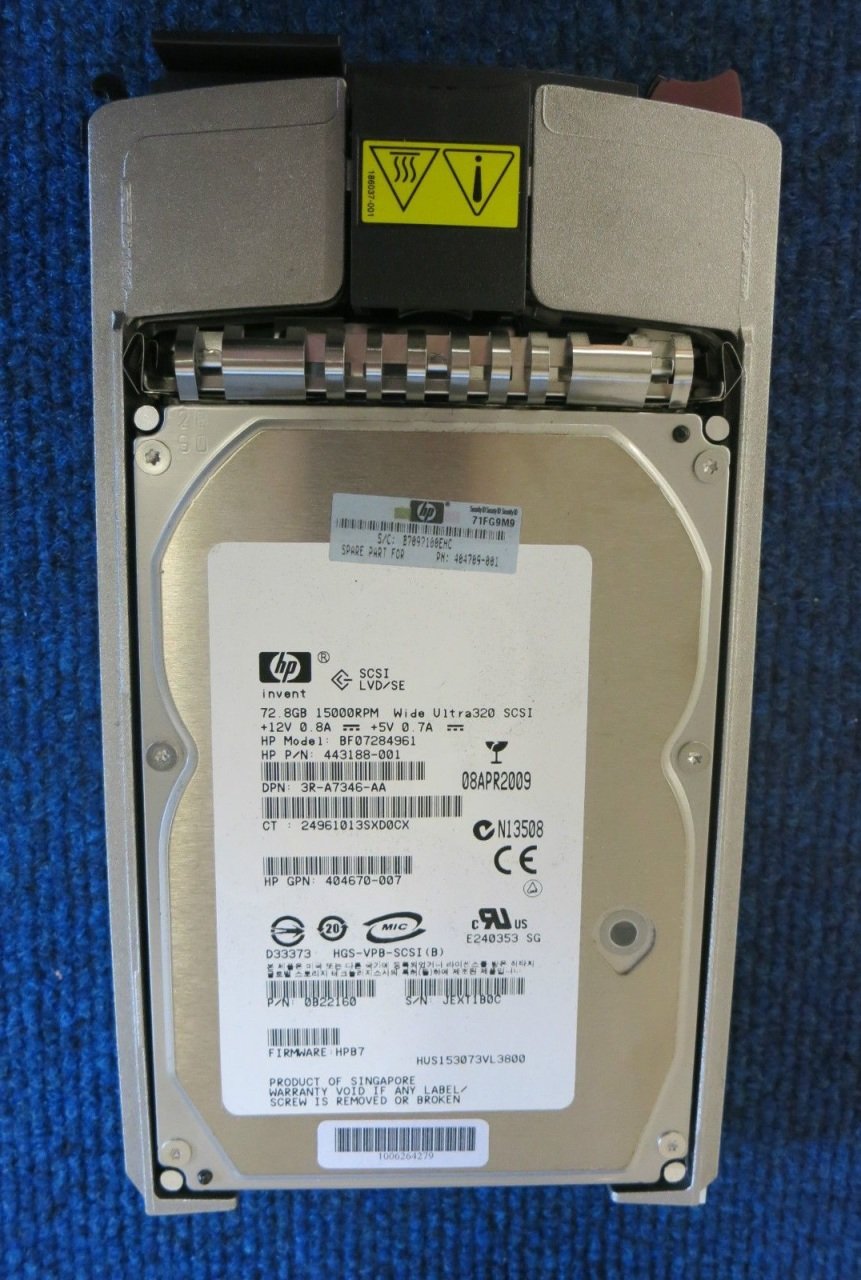 HP 80 PIN 73GB BF07284961 443188-001 404670-007 3.5'' 15000RPM SCSI HDD
