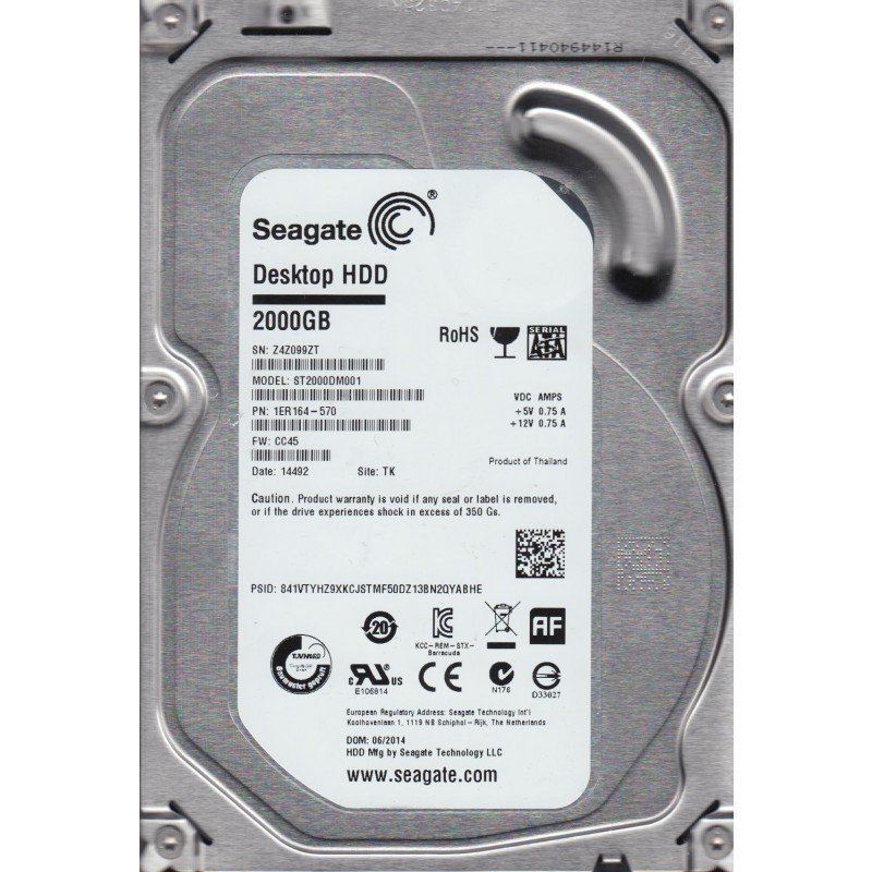 SEAGATE SATA 2TB ST2000DM001 3.5'' 6Gb/s HDD