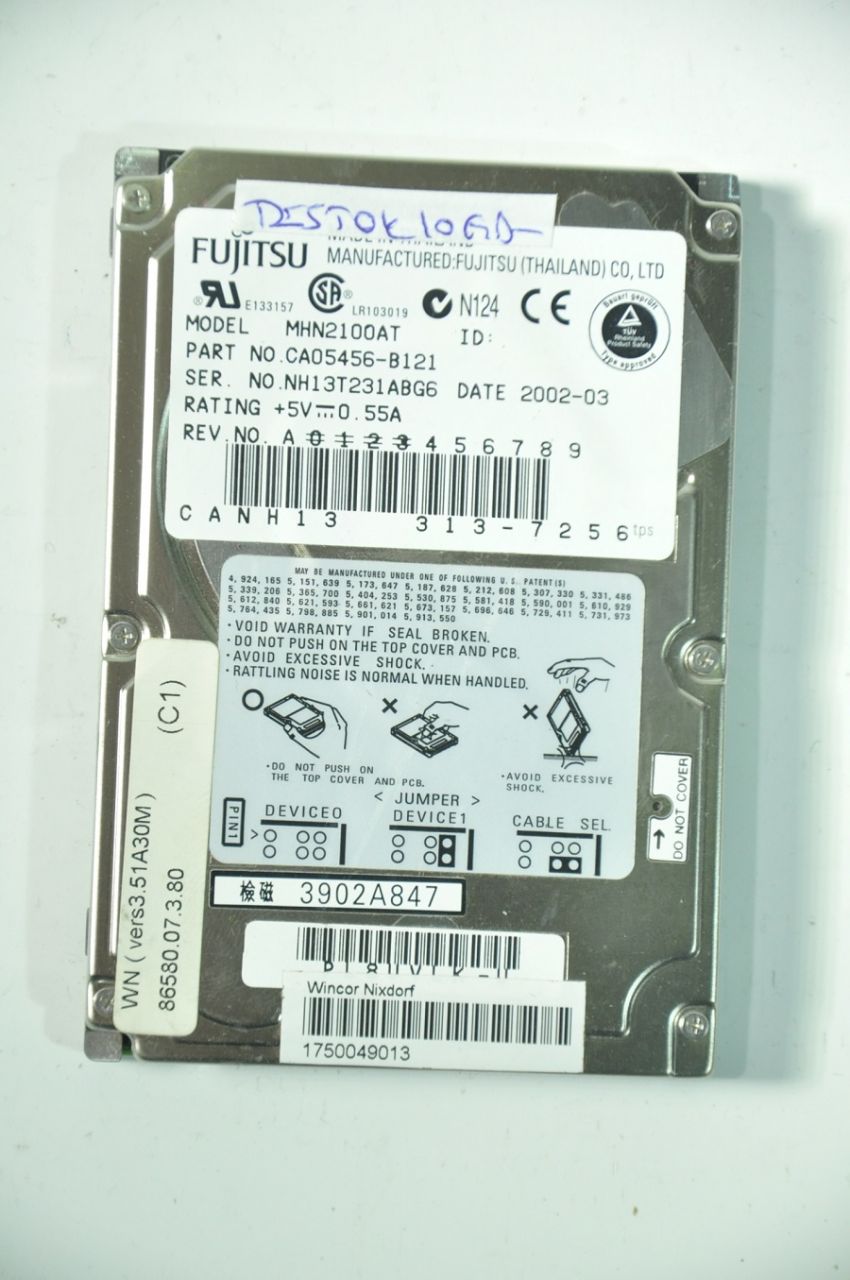 FUJITSU IDE 10GB MHN2100AT 2.5'' 4200RPM HDD