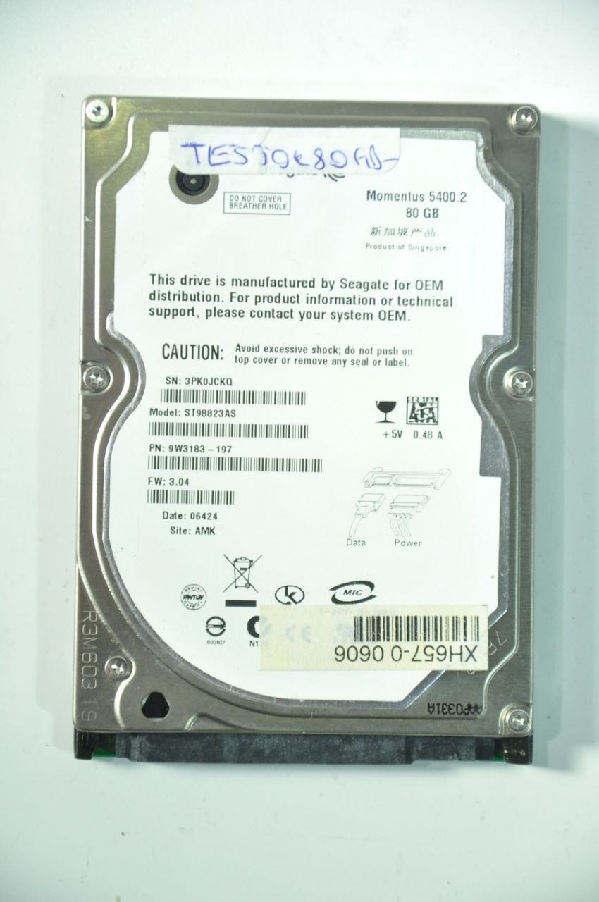 SEAGATE SATA 80GB ST98823AS 9W3183-197 2.5'' 5400RPM HDD