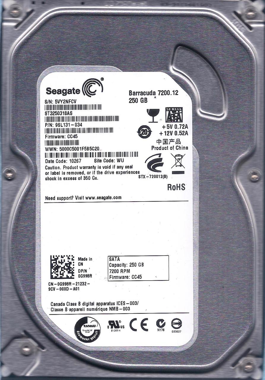 SEAGATE SATA 250GB ST3250318AS 3.5'' 7200RPM HDD