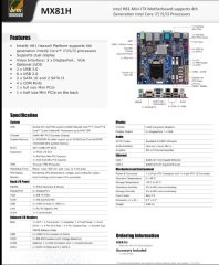 Intel H81 mini-ITX Anakart, Intel Core Masaüstü İşlemcilerini destekler