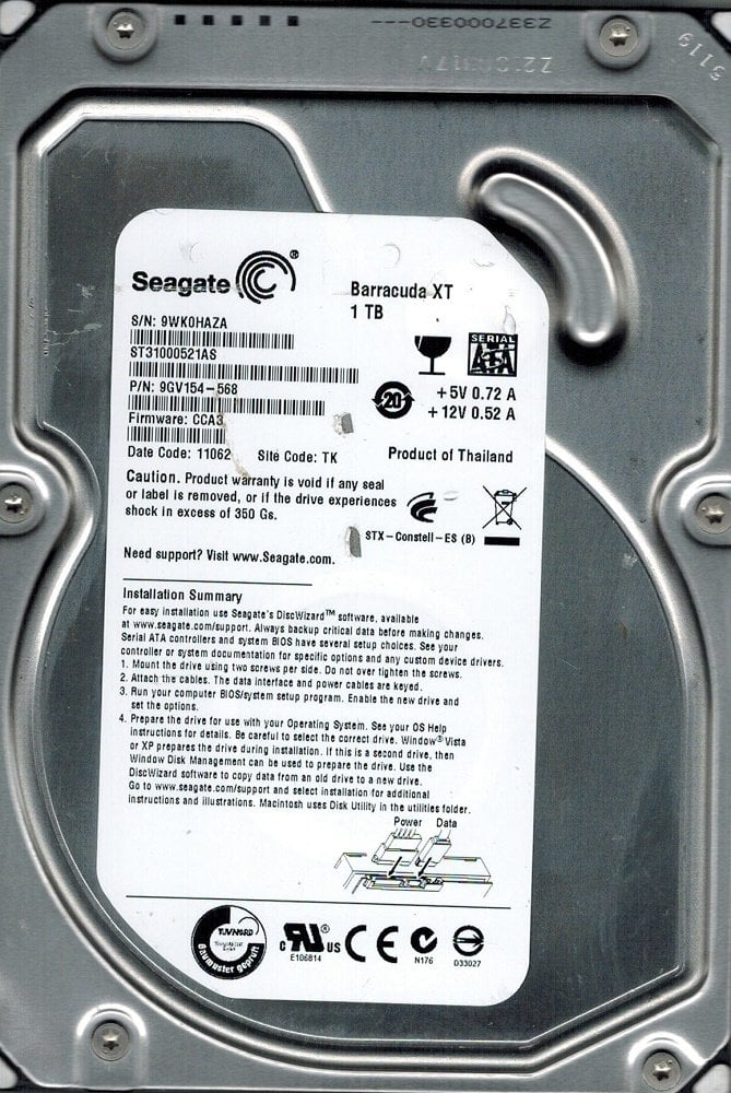 SEAGATE SATA 1TB ST31000521AS 3.5'' 7200RPM HDD