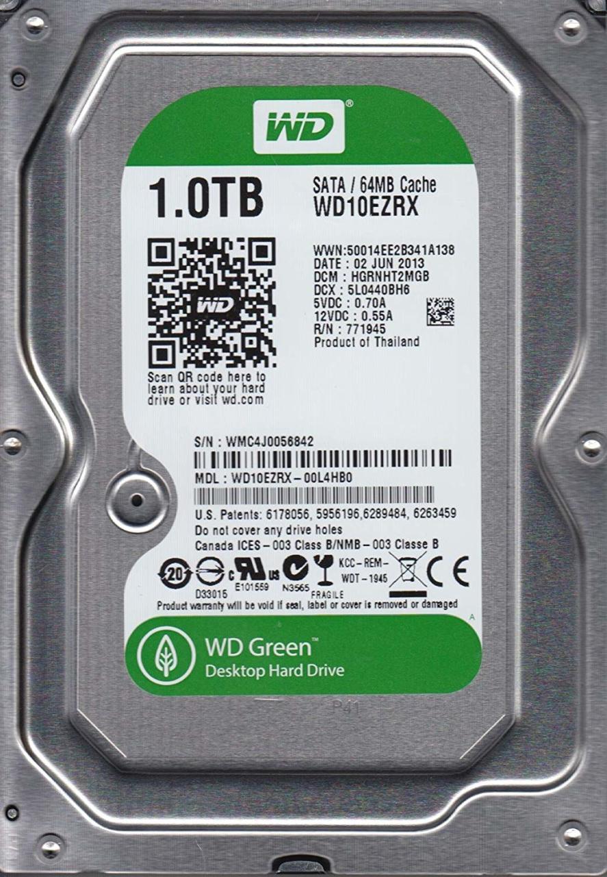 Western Digital WD10EZRX-00L4HB0  Sata 6Gb/s 1TB 64 MB Sabit Disk