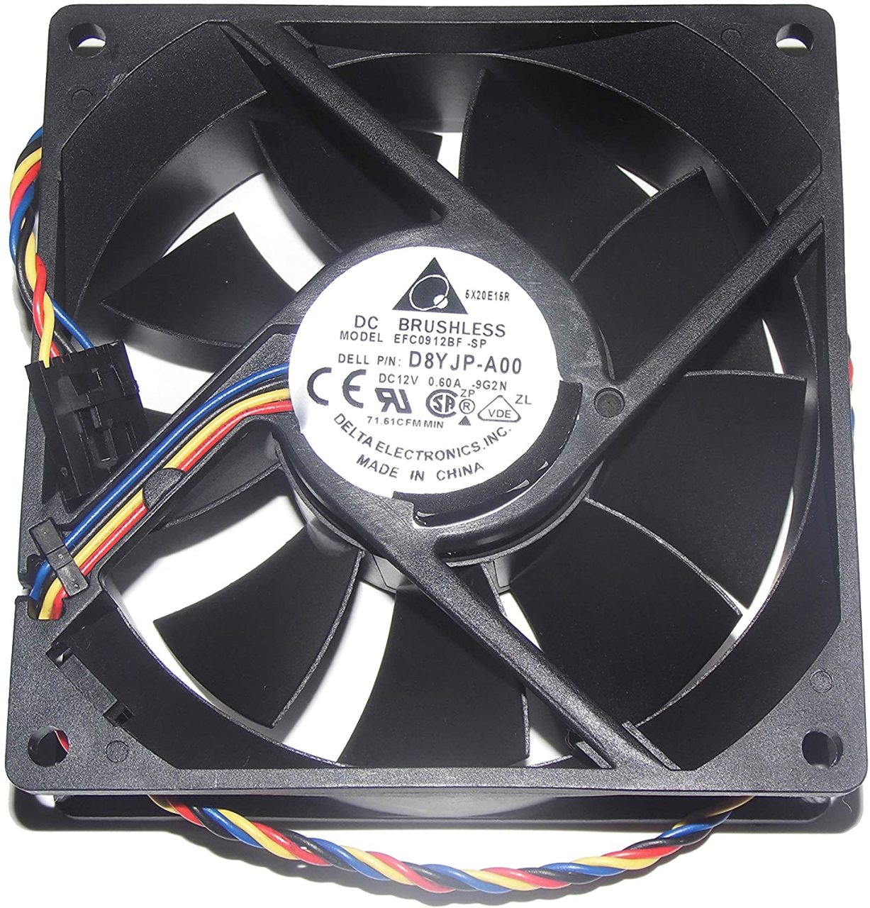 Delta 90x32 929232MM EFC0912BF 12V 0.6A 4Wire For Dell P/N:D8YJP-A00 Case Fan