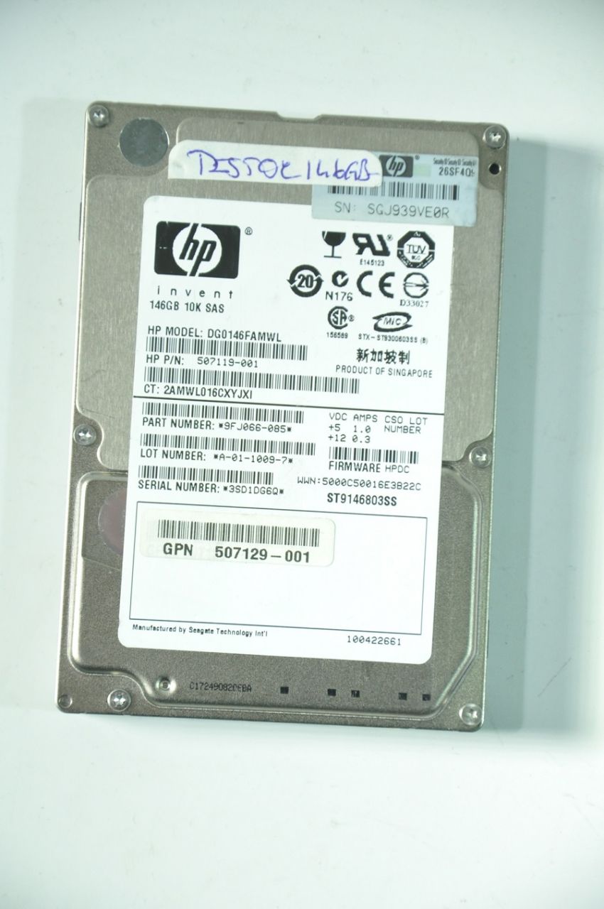 SEAGATE SAS 146GB ST9146803SS DG0146FAMWL 507119-001 507129-001 2.5'' 10000RPM SCSI HDD