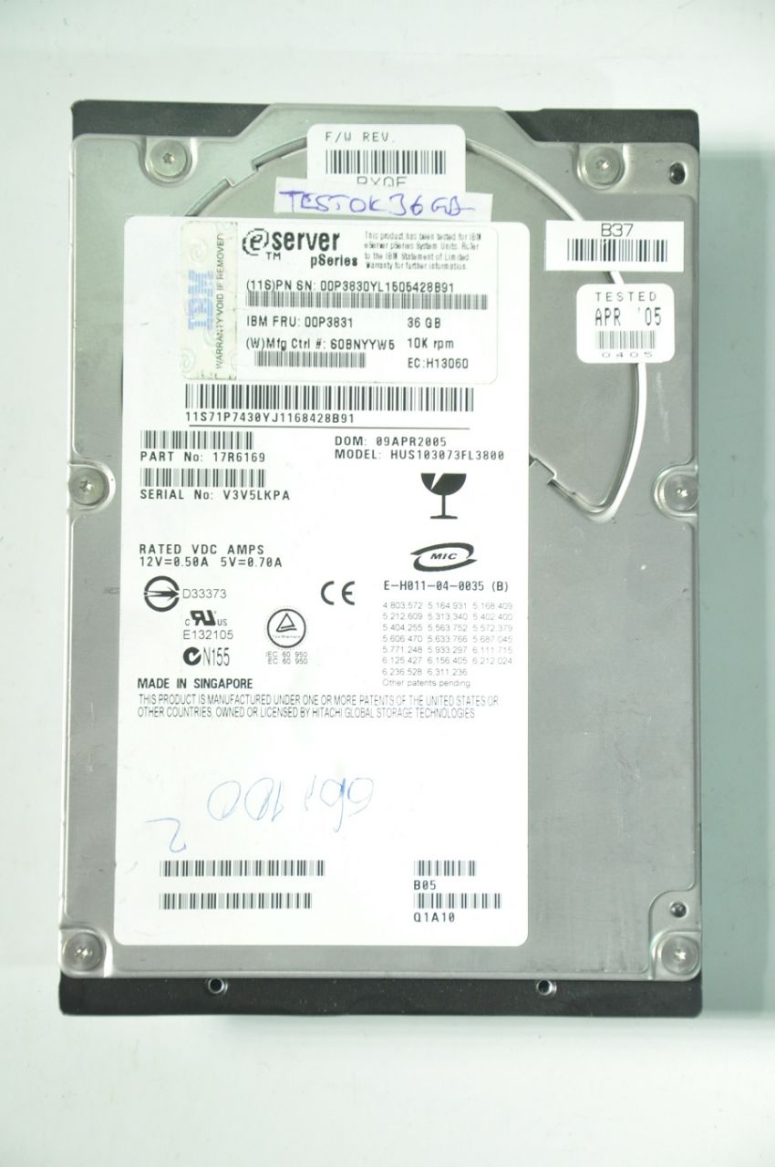 IBM 80 PIN 36GB HUS103073FL3800 3.5'' 10000RPM SCSI HDD
