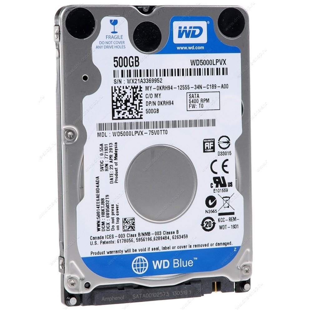 WESTERN DIGITAL SATA 500GB WD5000LPCX-00VHAT0 2.5'' 7200RPM HDD