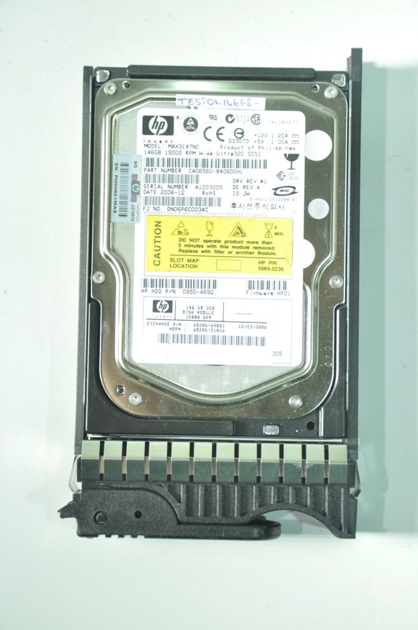 HP 80 PIN 146GB MAX3147NC 0950-4692 5065-5236 3.5'' 15000RPM SCSI HDD