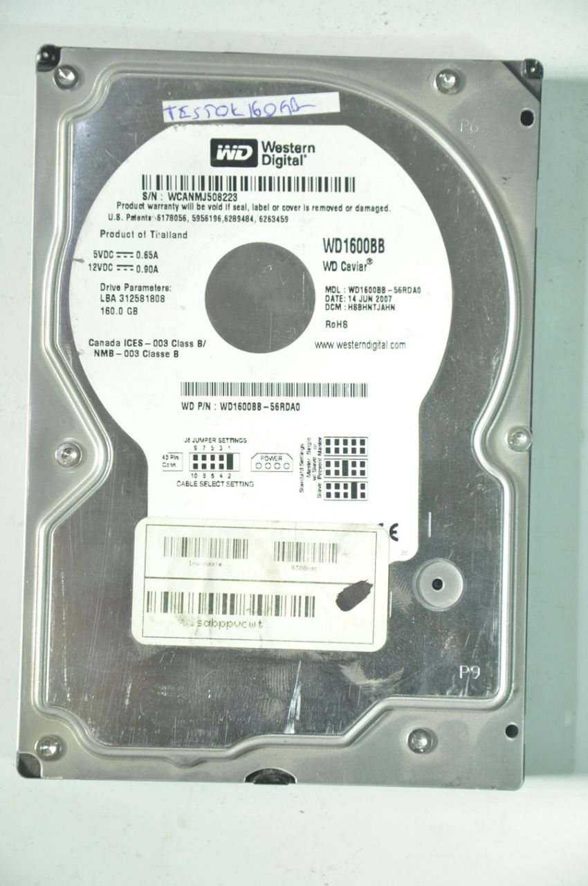 WESTERN DIGITAL IDE 160GB WD1600BB-56RDA0 3.5'' 7200RPM HDD
