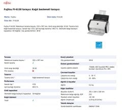FUJİTSU Fİ-6130 Renkli Hızlı Döküman Tarayıcı / 2.El
