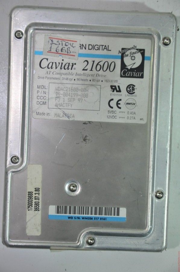 WESTERN DIGITAL IDE 1.6GB WDAC21600-32H 99-004199-001 3.5'' 5400RPM HDD