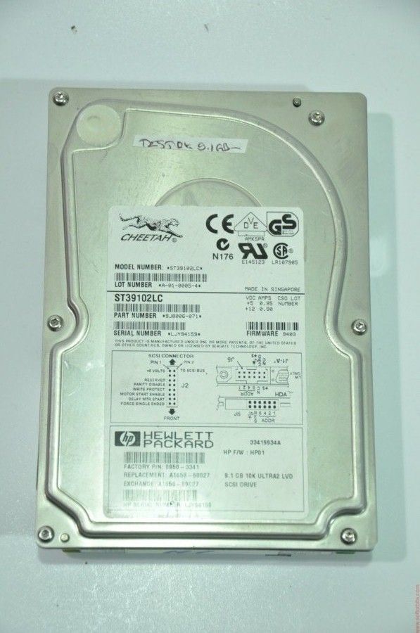 SEAGATE 80 PIN 9.1GB ST39102LC 0950-3341 3.5'' 10000RPM SCSI HDD
