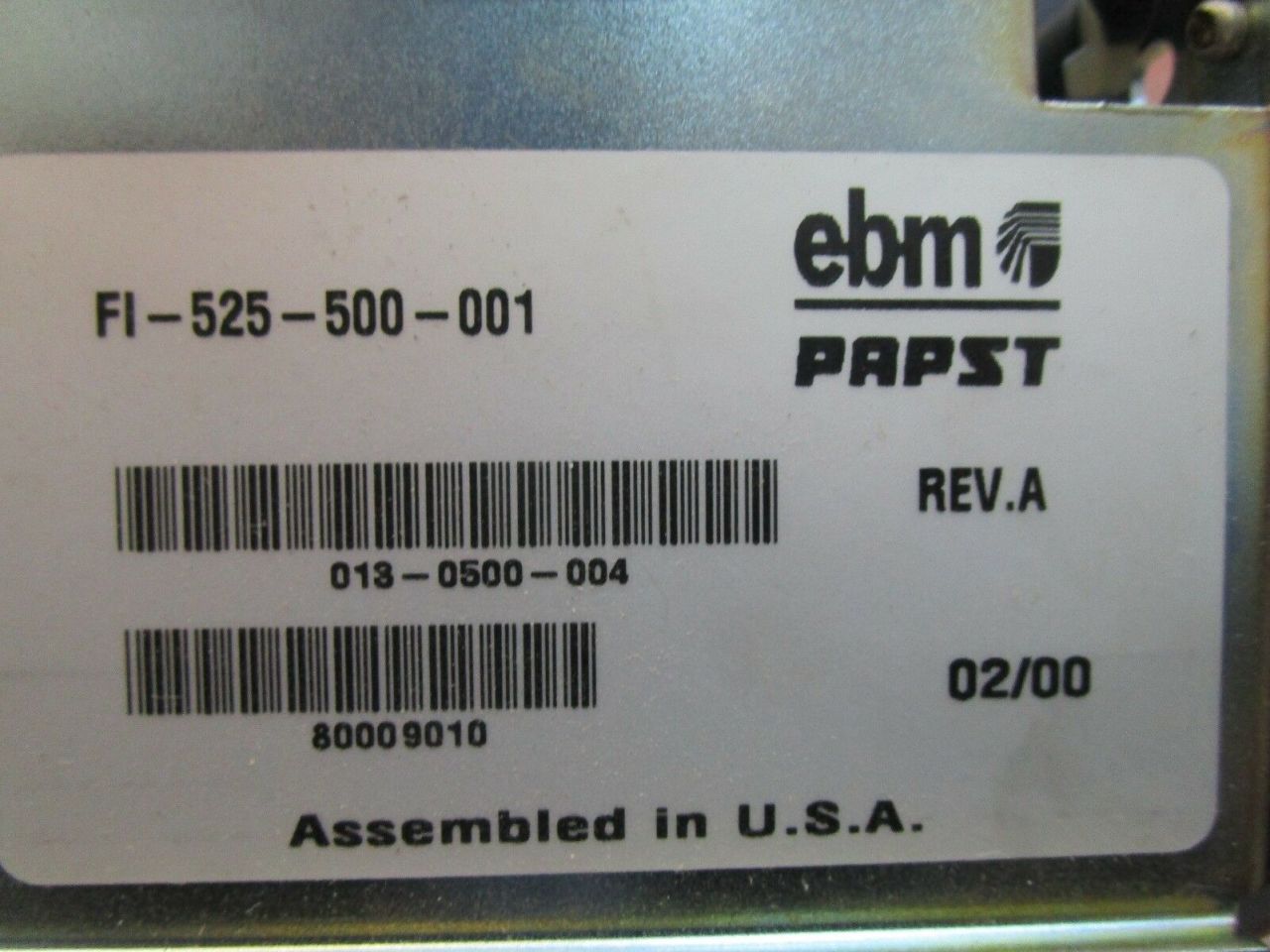 EBM FI-525-500-001 FAN ASSEMBLE FOR BLOWER 48VDC 1465U MIN