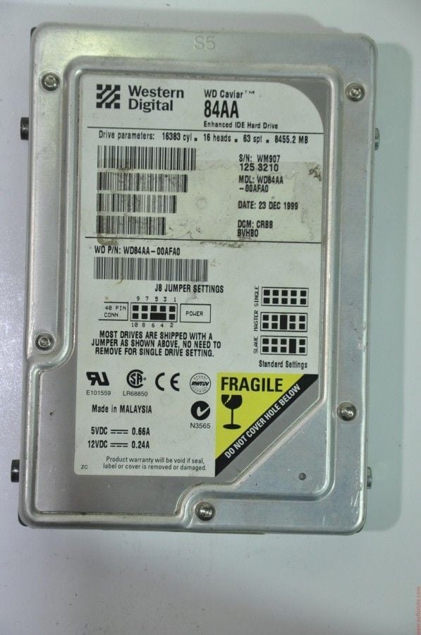 WESTERN DIGITAL IDE 8.4GB AC28400-07RTT0 3.5'' 5400RPM HDD