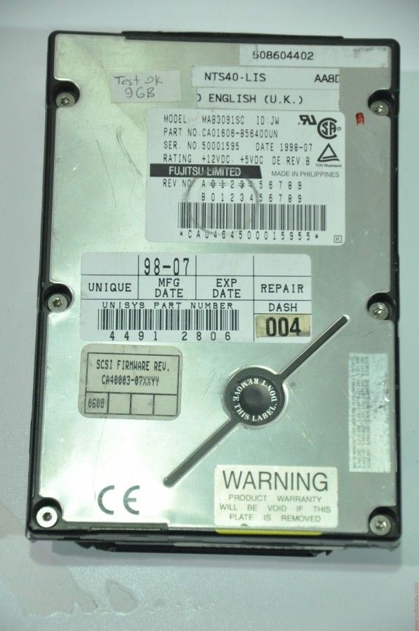 FUJITSU 80 PIN 9.1GB MAB3091SC 3.5'' 7200RPM SCSI HDD