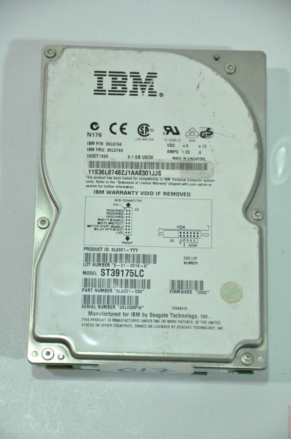 IBM 80 PIN 9.1GB ST39175LC 9L6001-034 3.5'' 7200RPM SCSI HDD