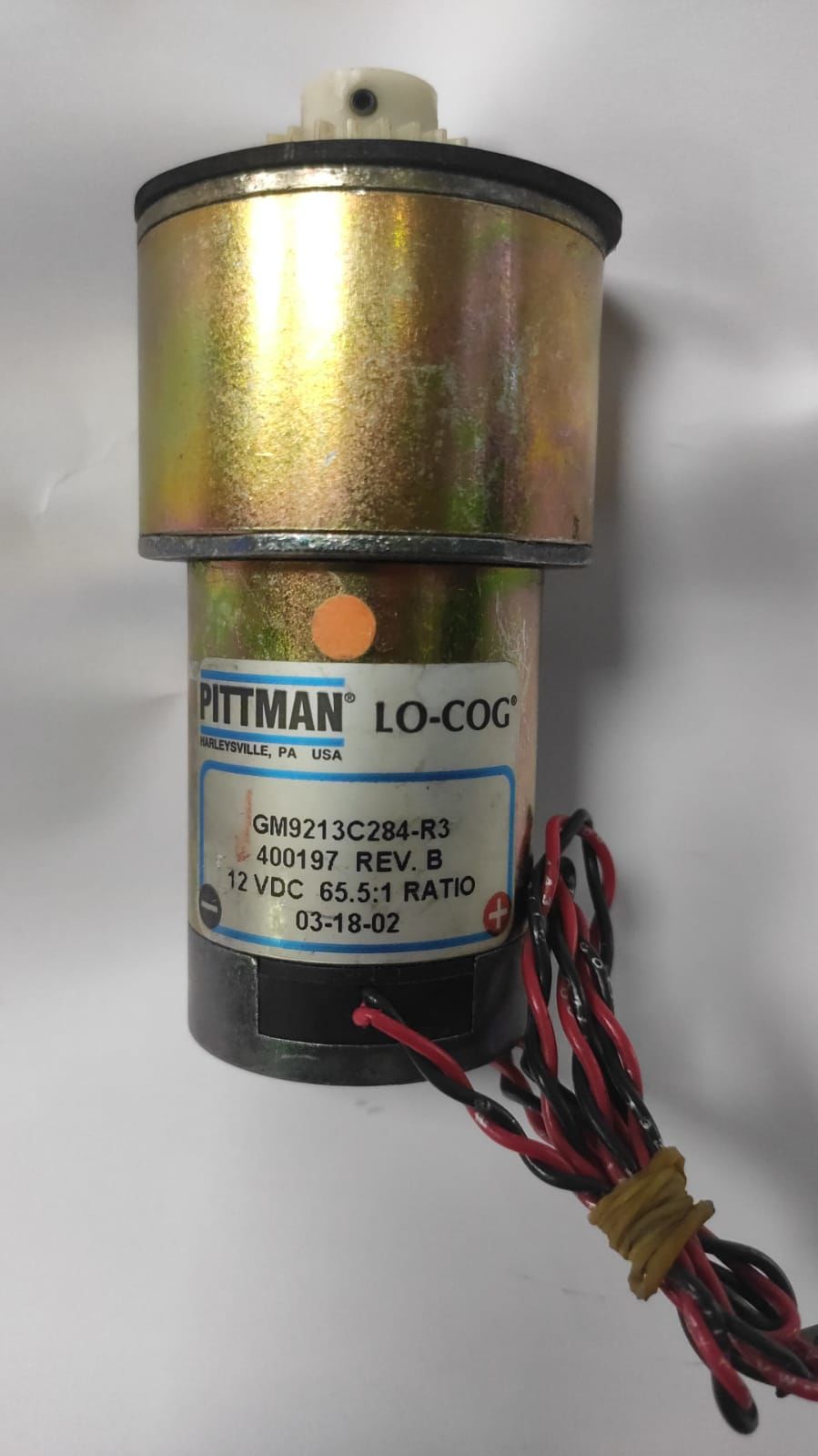 PITTMAN GM9213C284-R2 GEAR MOTOR, 12 VDC, 65.5:1 RATIO