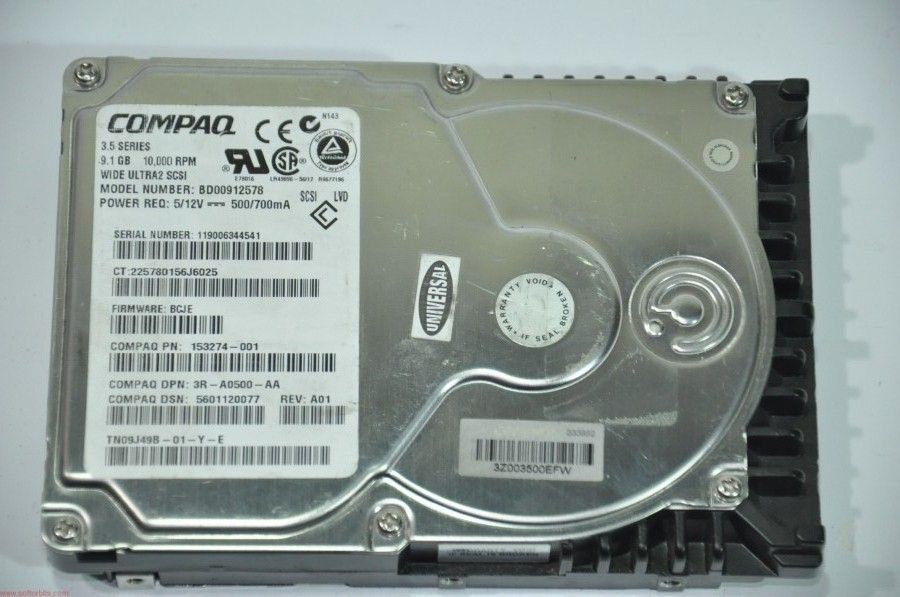 COMPAQ 80 PIN 9.1GB BD00912578 153274-001 3.5'' 10000RPM SCSI HDD