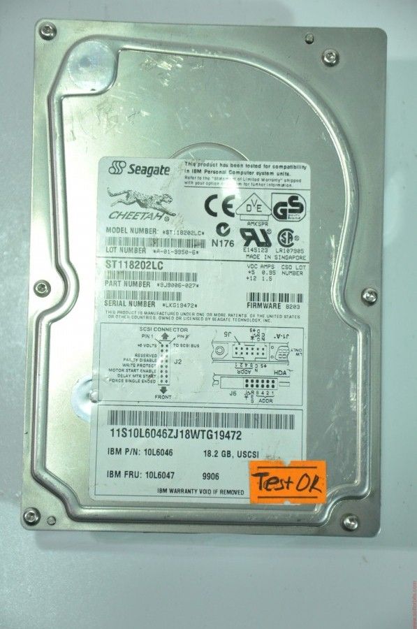 SEAGATE 80 PIN 18GB ST118202LC 10L6046 3.5'' 10000RPM SCSI HDD