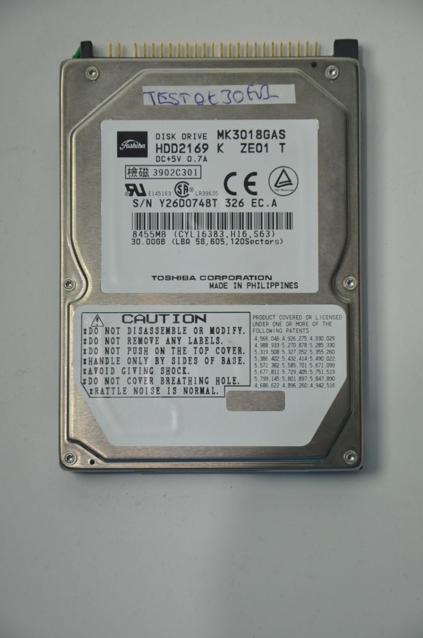 TOSHIBA IDE 30GB MK3018GAS 2.5'' 4200RPM HDD