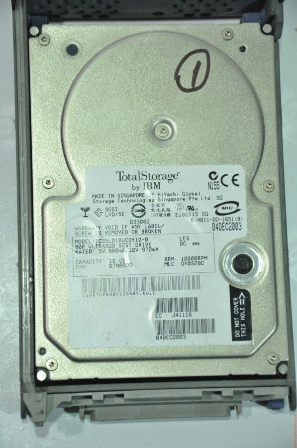 IBM 80 PIN 18GB IC35L018VCDY10-0 3.5'' 1000RPM SCSI HDD