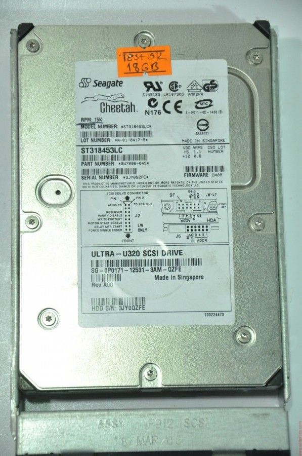 SEAGATE 80 PIN 18GB ST318453LC 3.5'' 15000RPM SCSI HDD