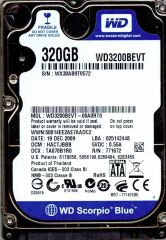 320GB WESTERN DIGITAL SCORPIO BLUE WD3200BEVT-00A0RT0 2.5'' SATA HDD