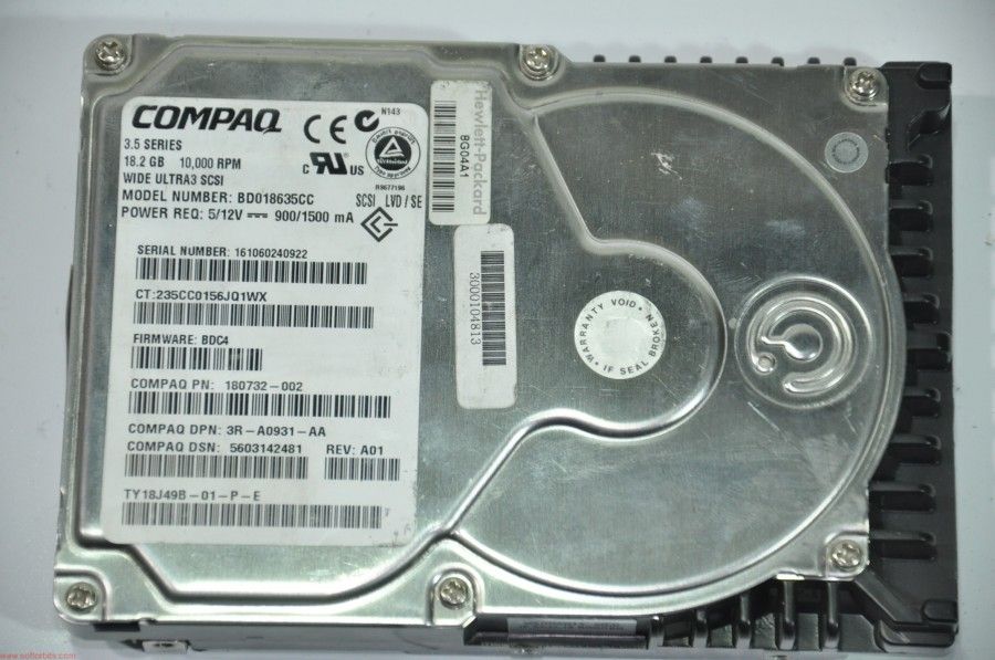 COMPAQ 80 PIN 18GB BD018635CC 180732-002 3.5'' 10000RPM SCSI HDD