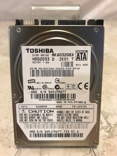 Toshiba MK6032GSX HDD2D33 60GB 5400RPM 2.5 SATA HDD