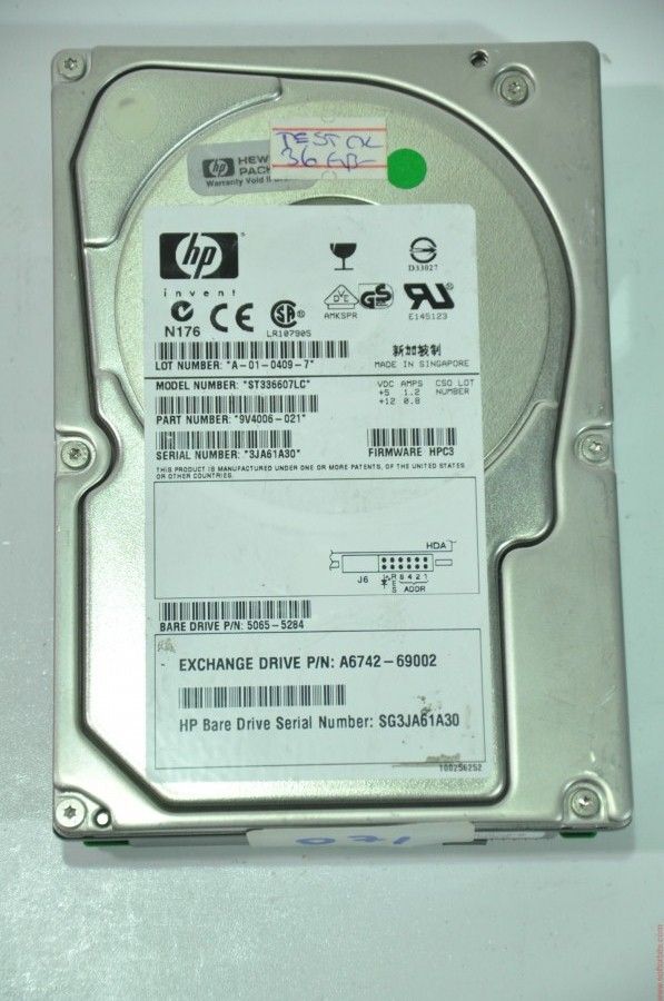 HP 80 PIN 36GB ST336607LC 5065-5284 3.5'' 10000RPM SCSI HDD