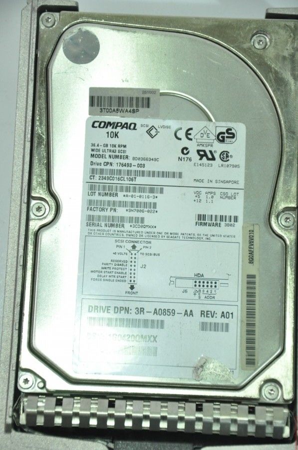 COMPAQ 80 PIN 36GB BD0366349C 176493-008 9N7006-022 3.5'' 10000RPM SCSI HDD