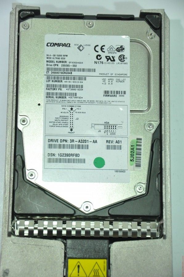 COMPAQ 80 PIN 36GB BF03664664 235065-002 9T3006-029 3.5'' 15000RPM SCSI HDD