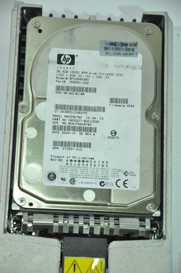 HP 80 PIN 36GB MAS3367NC BF036863B5 271837-012 3.5'' 15000RPM SCSI HDD