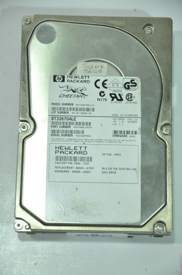 HP 80 PIN 36GB ST336704LC 0950-3767 3.5'' 10000RPM SCSI HDD