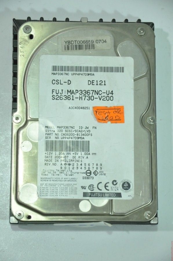 FUJITSU 80 PIN 36GB MAP3367NC 3.5'' 10000RPM SCSI HDD