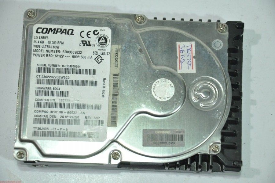 COMPAQ 80 PIN 36GB BD03663622 180732-003 3R-A0932-AA 3.5'' 10000RPM SCSI HDD