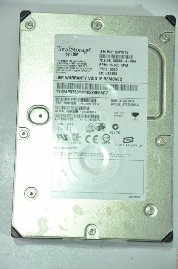 IBM 80 PIN 73GB  ST373453LC 310CT2004 3.5'' 15000RPM SCSI HDD