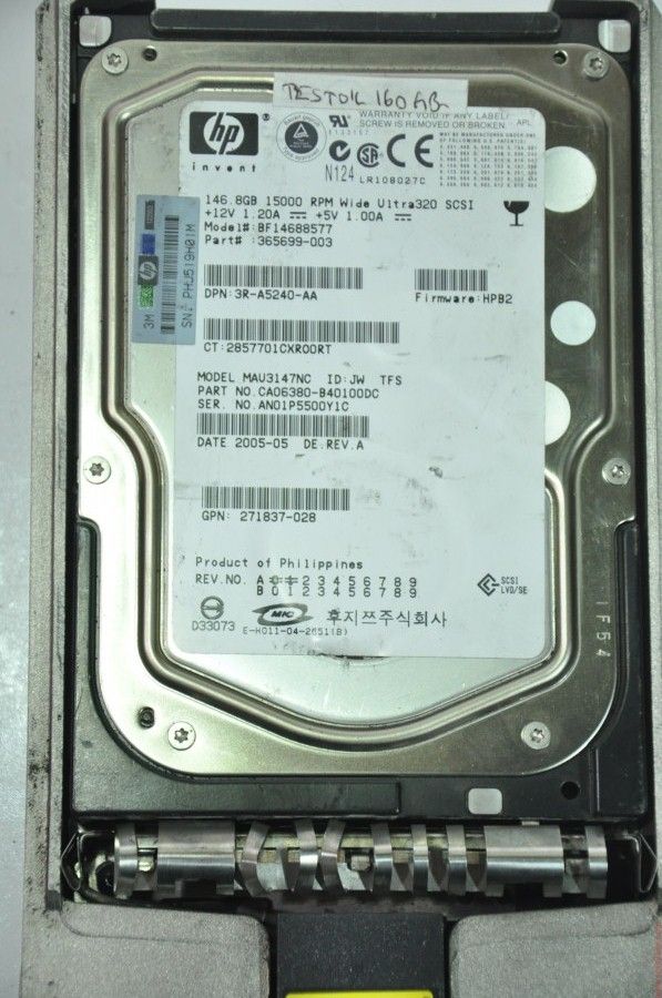 HP 80 PIN 146GB BF14688577 MAU3147NC 3.5'' 15000RPM SCSI HDD