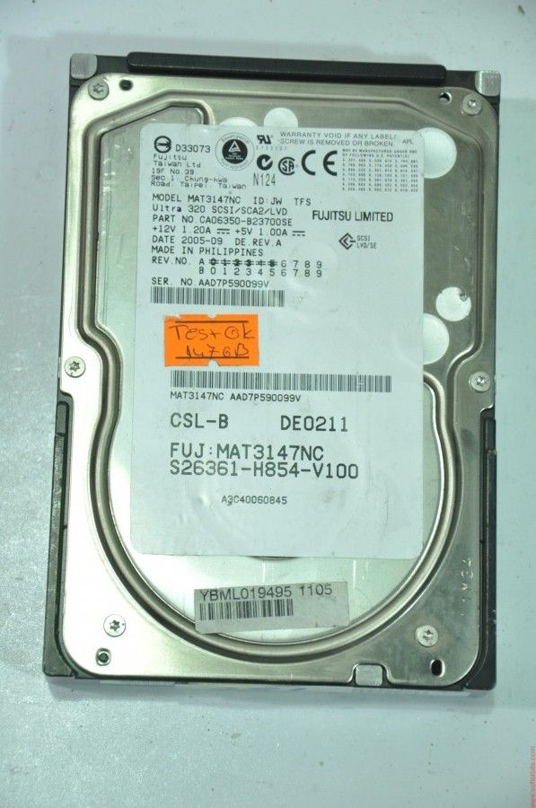FUJITSU 80 PIN 146GB MAT3147NC AAD7P590099V 3.5'' 10000RPM SCSI HDD