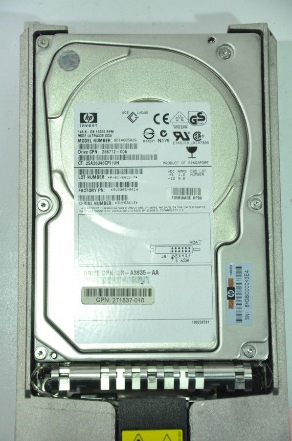 HP 80 PIN 146GB BD14685A26 286712-006 9V2006-041 3.5'' 10000RPM SCSI HDD