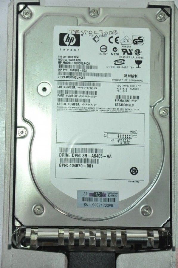 HP 80 PIN 300GB BD3008A4C6 360205-028 404670-001 3.5'' 10000RPM SCSI HDD