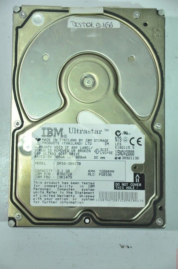 IBM 68 PIN 9GB DPSS-309170 3.5'' 7200RPM SCSI HDD