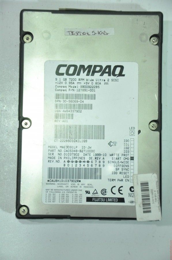 COMPAQ 68 PIN 9GB BB009222B5 MAE3091LP 3.5'' 7200RPM SCSI HDD