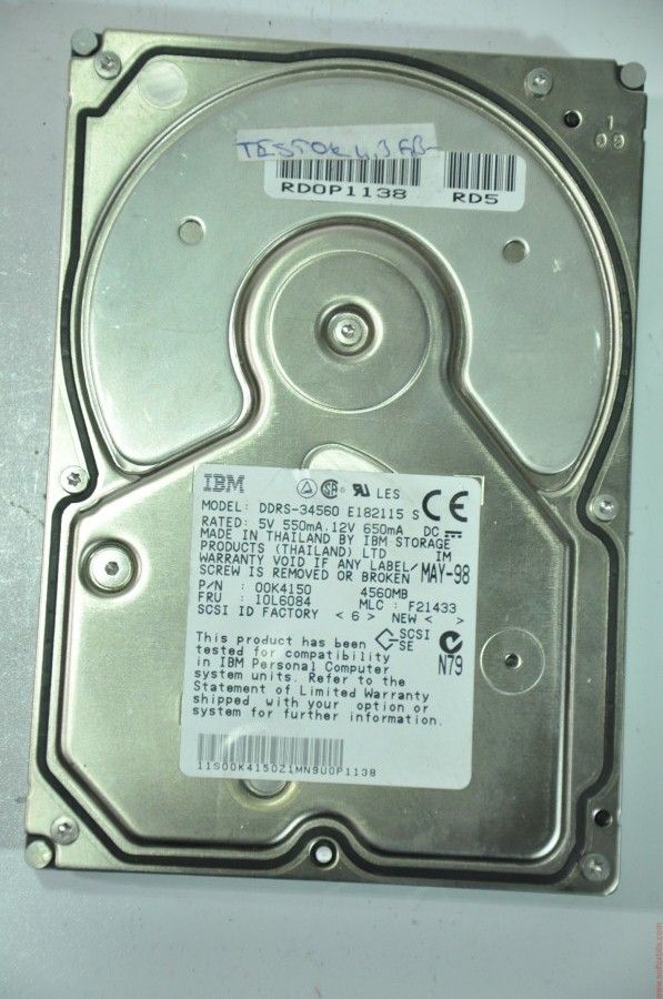 IBM 68 PIN 4GB DDRS-34560 00K4150 3.5'' 7200RPM SCSI HDD