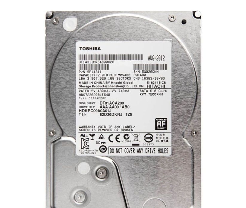 Toshiba 3.5'' DT01ACA200 2TB SATA HDD HDKPC09A0A01 Hard Disk Drive